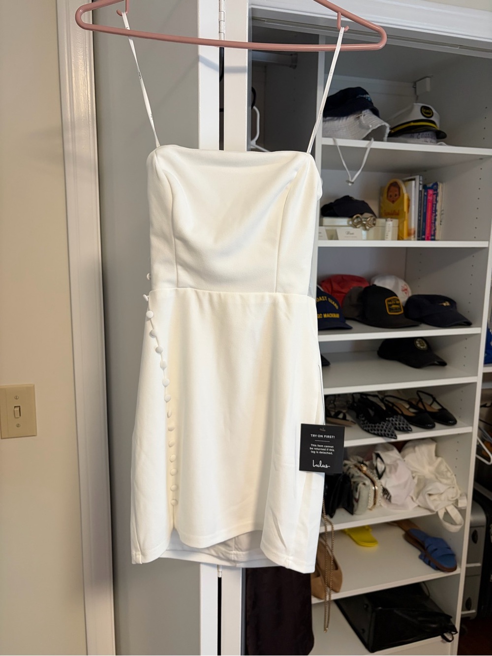 Lulu's White Strapless Mini Dress NWT